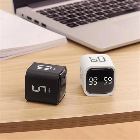 Productivity Cube Timer Gravity Sensor Flipping Led Display 4 Preset