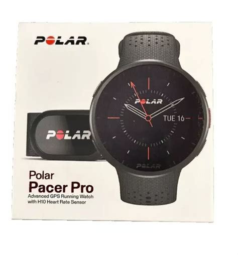 POLAR PACER PRO HR Grau Schwarz M L Sportuhr Marathon Pulsmessung