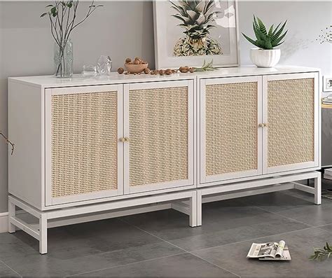 Amazon AWQM 2pcs Rattan Sideboard Buffet Cabinet With Storage