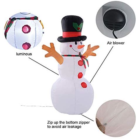 Phoenixreal Foot Christmas Inflatables Snowman With Hat Airblown