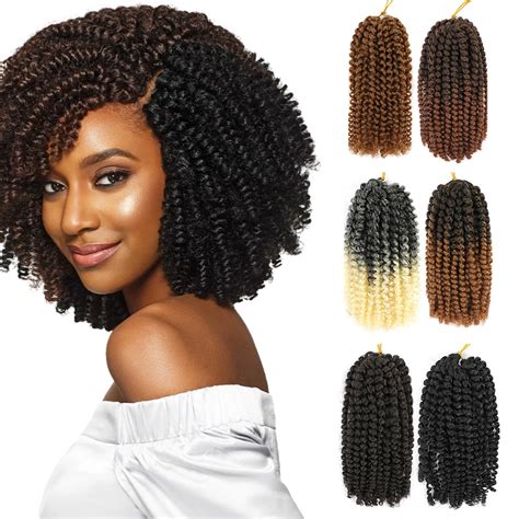 Marlybob Crochet Hair Pcs Pack Short Kinky Curly Braiding Hair Inch