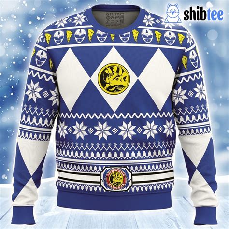 Mighty Morphin Blue Ranger Power Rangers Ugly Christmas Sweater