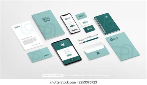 Minimalistic Brand Identity Mockup Set Stationery Stock Vector Royalty