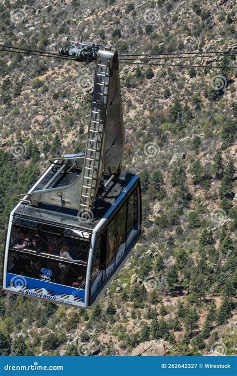 Vertical Aerial View of the Sandia Peak Tramway in Albuquerque, New ...