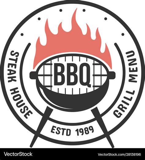 Barbecue And Grill Label Bbq Emblem And Badge Vector Image