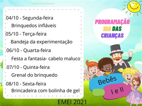 Programação do Dia das Crianças 2021