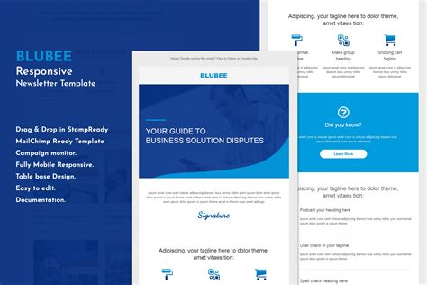 Blubee Responsive Email Template Email Templates Creative Market