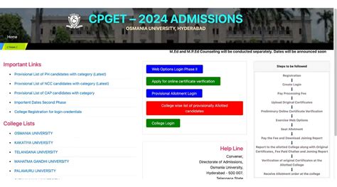 Ts Cpget Second Phase Seat Allotment Out Today Direct Link