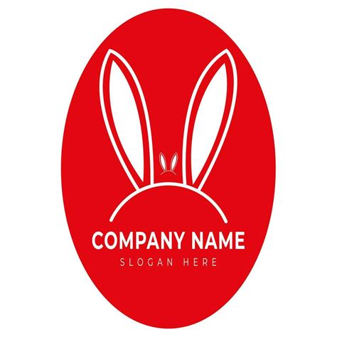 Vector Rabbit Simple Mascot Logo Design Rabbit Ear Company Logo Design