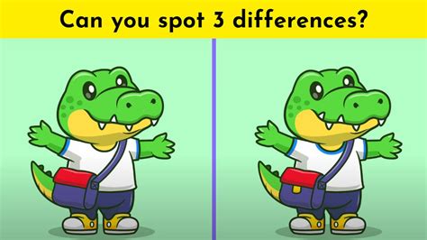 Observation Challenge Spot 3 Differences In The Crocodile Picture Within 11 Seconds