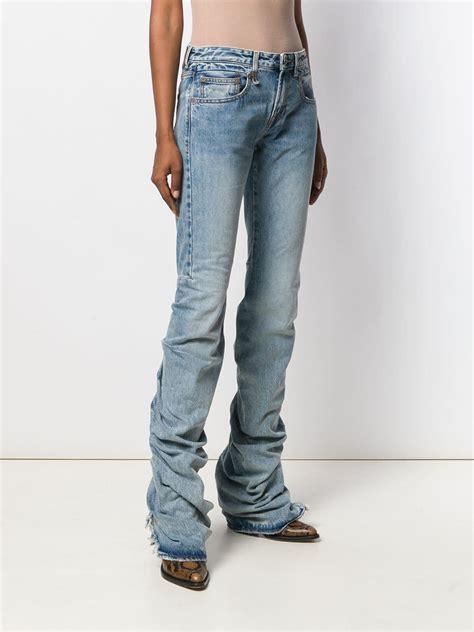 R13 Denim Ruched Straight Leg Jeans In Blue Lyst