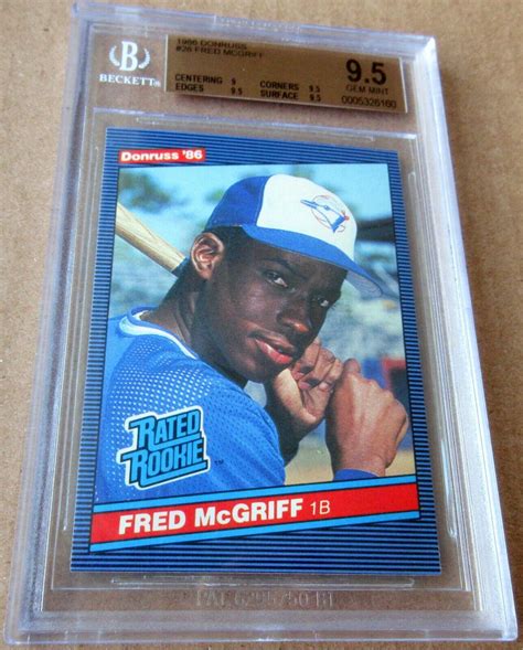 FRED MCGRIFF 1986 Donruss RATED Rookie Card RC BGS 9 5 GEM MINT Braves