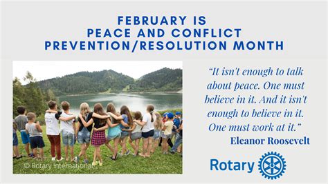 February Is Peace And Conflict Prevention Resolution Month Rotary