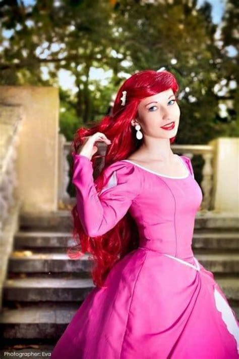 Ariel Cosplay Mermaid Costume Pink Dress Princess Cosplay Princesses