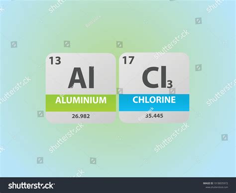 aluminium chloride alcl molecule simple molecular stock vector