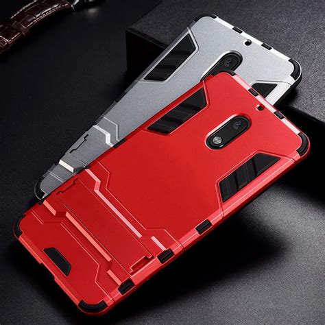 Fashion Rugged Armor 2 in 1 Phone Cases For Nokia 6 5 Hard PC+TPU ...