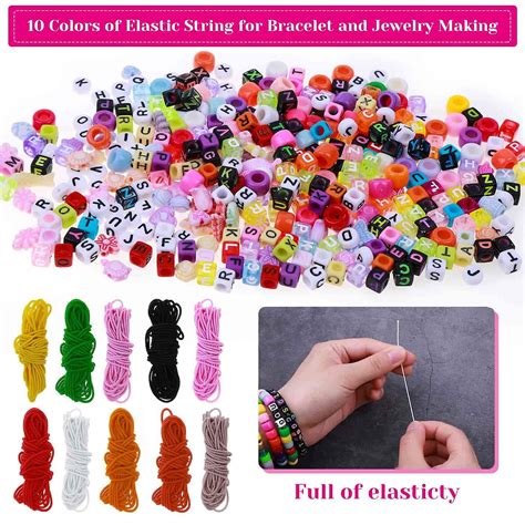 Pony Beads For Jewelry Making Craft Bracelet Beads Making Kit With