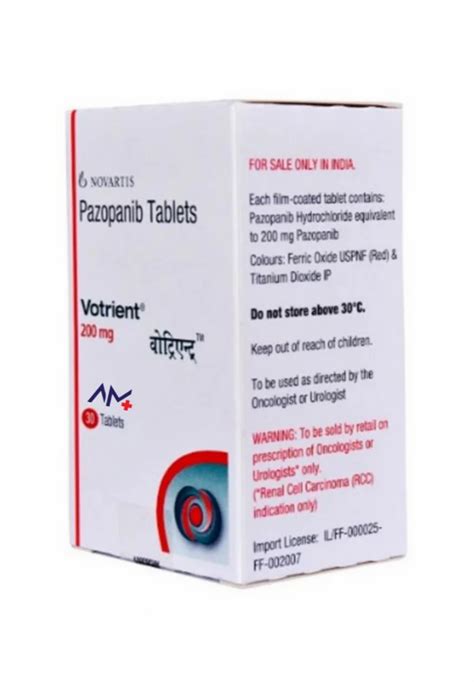 Votrient 200mg Tablet Pazopanib 200mg At Rs 6500 Bottle Votrient