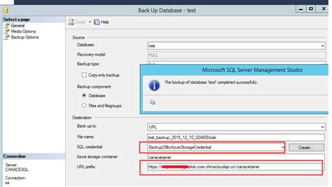 Sql Server 如何将数据库备份到 Azure Storage