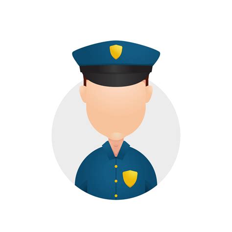 Police Officer Avatar Head Face Plain Icon Illustration 11412232 Vector