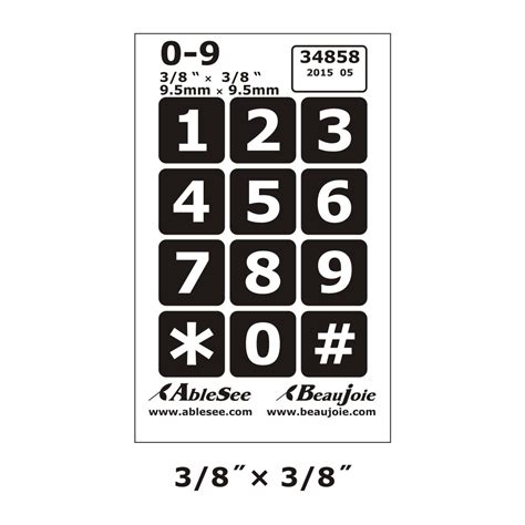 AbleSee Number Stickers White on Black - Vision Forward