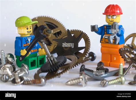 Lego engineers working with machinery components Stock Photo - Alamy