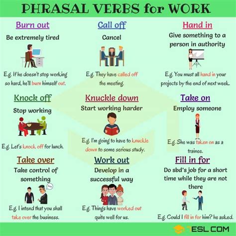 18 Useful Phrasal Verbs For Work In English • 7esl