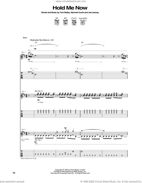 Hold Me Now Sheet Music For Guitar Tablature Pdf