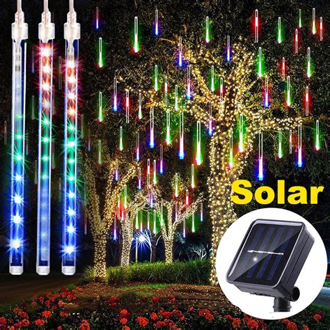 Solarpower Solar Plug In Meteor Shower Rain Lights Led Outdoor