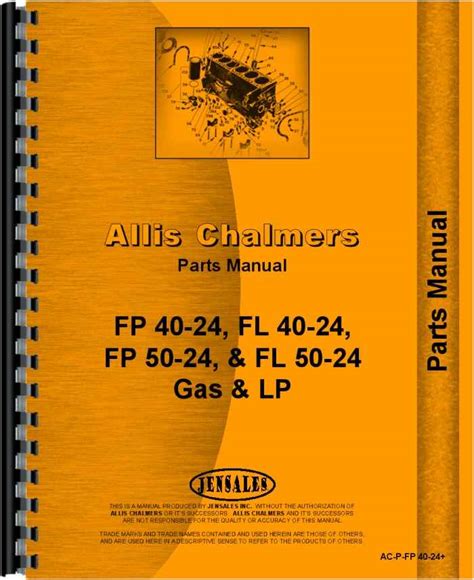 Allis Chalmers Fpl Forklift Parts Manual