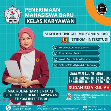 Biaya Kuliah Kelas Karyawan Sekolah Tinggi Ilmu Komunikasi InterStudi