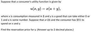 Answered Suppose That A Consumer S Utility Bartleby