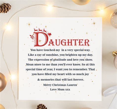 Daughter Personalised Christmas Poem Card | Christmas poems, Christmas ...