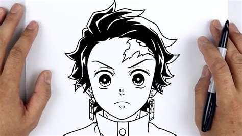 How To Draw Tanjiro Kamado Demon Slayer Kimetsu No Yaiba Easy Step By Step Tutorial Youtube