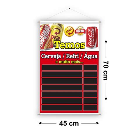 Banner de Bebidas Cerveja 45x70cm Modelo Pronto Reutilizável 1un