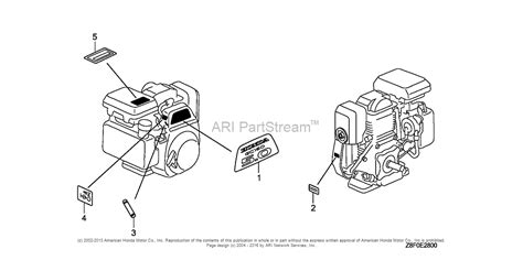 Honda Engines Gc160le Vxa Engine Ita Vin Gcabe 1000001 Parts Diagram For Label