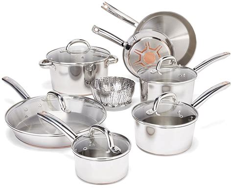 2 T Fal C836SD Ultimate Stainless Steel Multi Layer Base Cookware Set