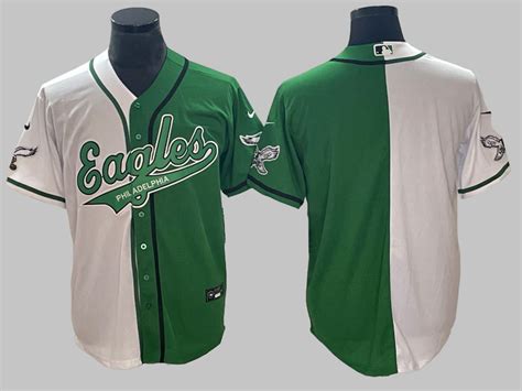 Eagles Split Color Baseball Style Jersey Football Fanzone