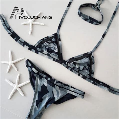 2017 New Beach Sexy Micro Bikini Set Thong Brazilian Camouflage