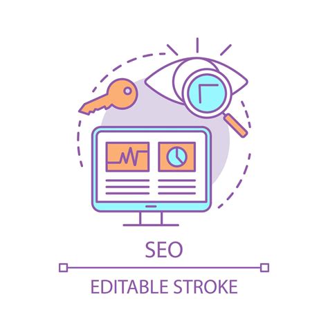 SEO concept icon. Search engine optimization idea thin line