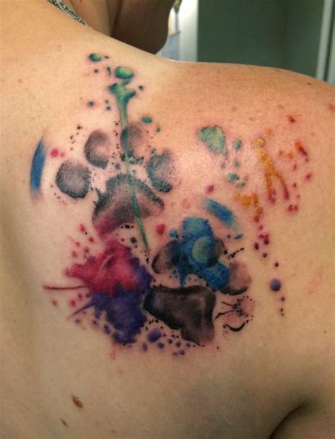 Watercolor Paw Print Tattoo Designs, Ideas and Meaning - Tattoos For You