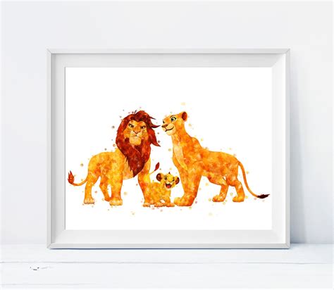 Simba Mufasa Nala Watercolor Print the Lion King Poster Lion - Etsy