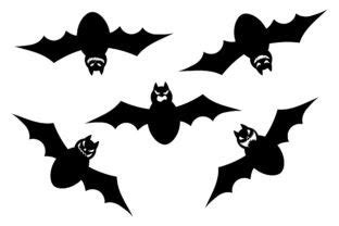 Halloween Bat Silhouette Clipart Set Graphic by aekblahareda · Creative Fabrica