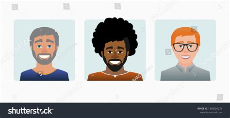 Characters Avatars Profile Flat Cartoon Style Stock Illustration ...