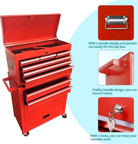 Buy 8 Drawer Tool Box Tool Chest Portable Large Rolling Tool Box Tool