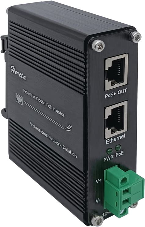 Hardened Industrial Gigabit Poe Injector Vdc Input With Din Rail