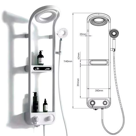 Bath Shower Rain Faucets Design Rainfall Waterfall Black Mixer Hot Cold Digital Thermostatic