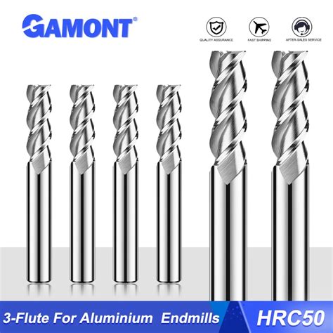 GAMONT HRC50 3 Flute Tungsten Steel Carbide Milling Cutter CNC