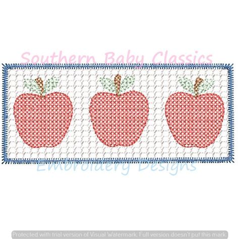 Faux Smocking Apples Apple Back To School Machine Embroidery Design Teacher First Day