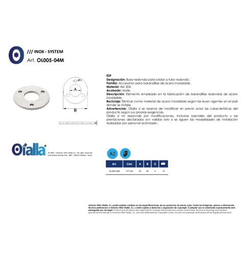 Base Suelo Agujeros M Mm Art Ol Olalla Sl